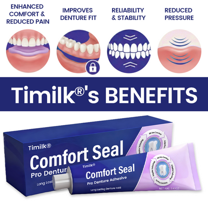 🔥 LIMITED SPECIAL OFFER 🔥 Timilk® Comfort Seal Pro Denture Adhesive🦷💜FDA Certified (Clinically Proven 96-   Hour Lock Hold for   Secure, Comfortable &   Zinc-Free Denture Fit) ✨