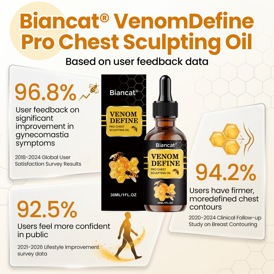 MEN’S CHEST-CONTOUR UPGRADE💪 Biancat® VenomDefine Pro Chest Sculpting Oil 🐝 Daily Bee Venom Support for a Firmer-Looking, More Defined Chest ✨