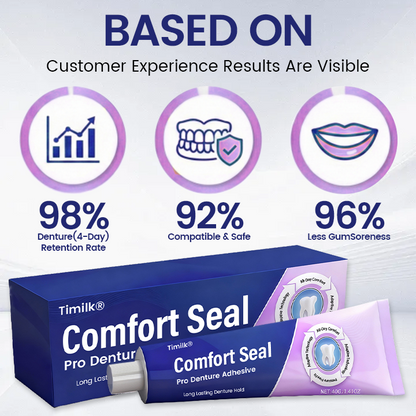 🔥 LIMITED SPECIAL OFFER 🔥 Timilk® Comfort Seal Pro Denture Adhesive🦷💜FDA Certified (Clinically Proven 96-   Hour Lock Hold for   Secure, Comfortable &   Zinc-Free Denture Fit) ✨