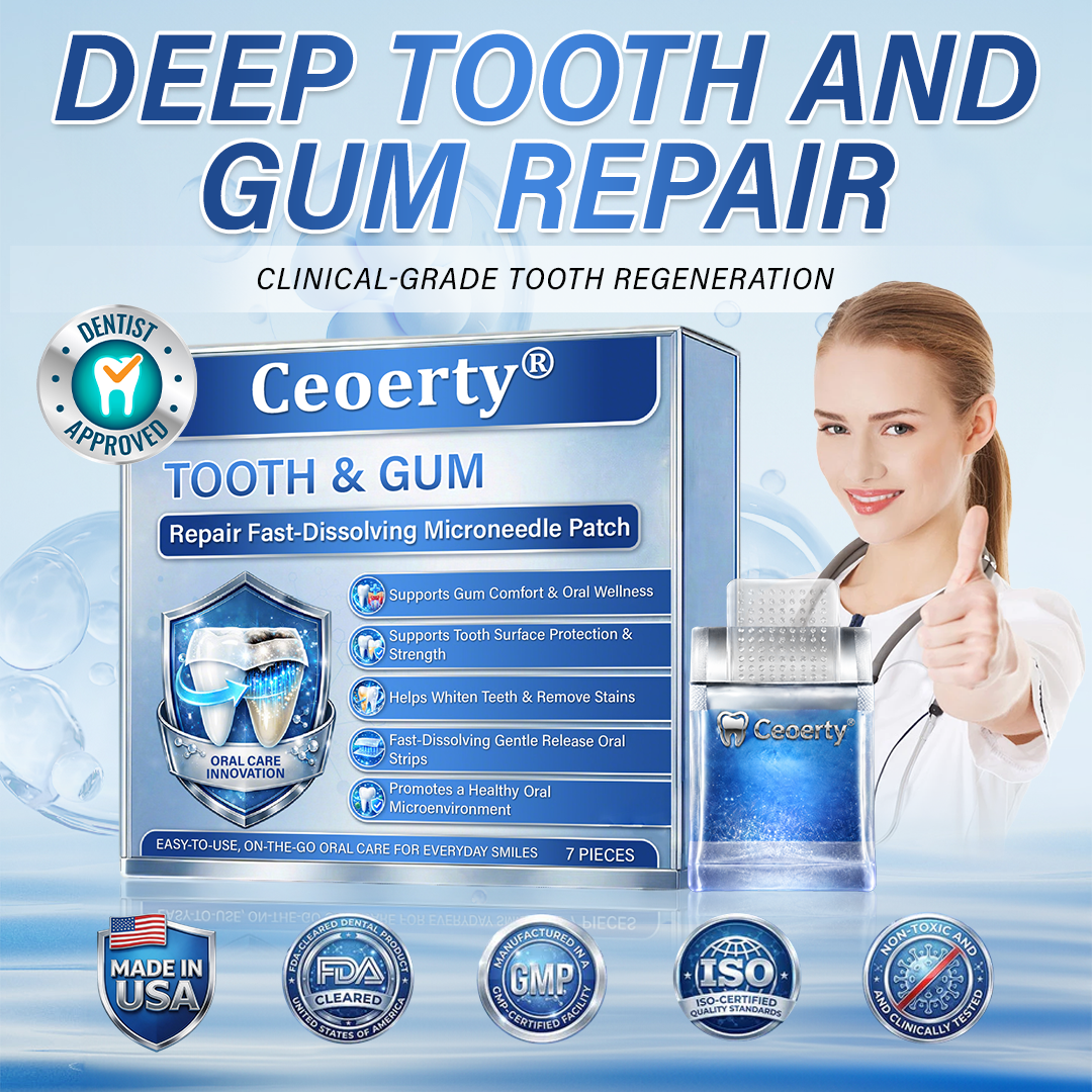 Your Smile🦷Ceoerty® Tooth & Gum Repair Fast-Dissolving Microneedle Patch✨ (𝟓-𝐢𝐧-𝟏 💎 𝐑𝐞𝐛𝐮𝐢𝐥𝐝 𝐄𝐧𝐚𝐦𝐞𝐥 & 𝐃𝐞𝐧𝐭𝐢𝐧 • 𝐒𝐭𝐫𝐞𝐧𝐠𝐭𝐡𝐞𝐧 𝐆𝐮𝐦𝐬 • 𝐄𝐫𝐚𝐝𝐢𝐜𝐚𝐭𝐞 𝐓𝐚𝐫𝐭𝐚𝐫 & 𝐎𝐝𝐨𝐫 • 𝐖𝐡𝐢𝐭𝐞𝐧𝐢𝐧𝐠 • 𝐒𝐭𝐨𝐩 𝐓𝐨𝐨𝐭𝐡 𝐒𝐞𝐧𝐬𝐢𝐭𝐢𝐯𝐢𝐭𝐲)✨